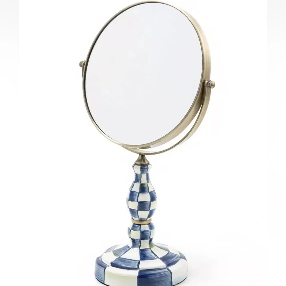 Mackenzie-Childs Royal Check Vanity Mirror. Like new in original box.